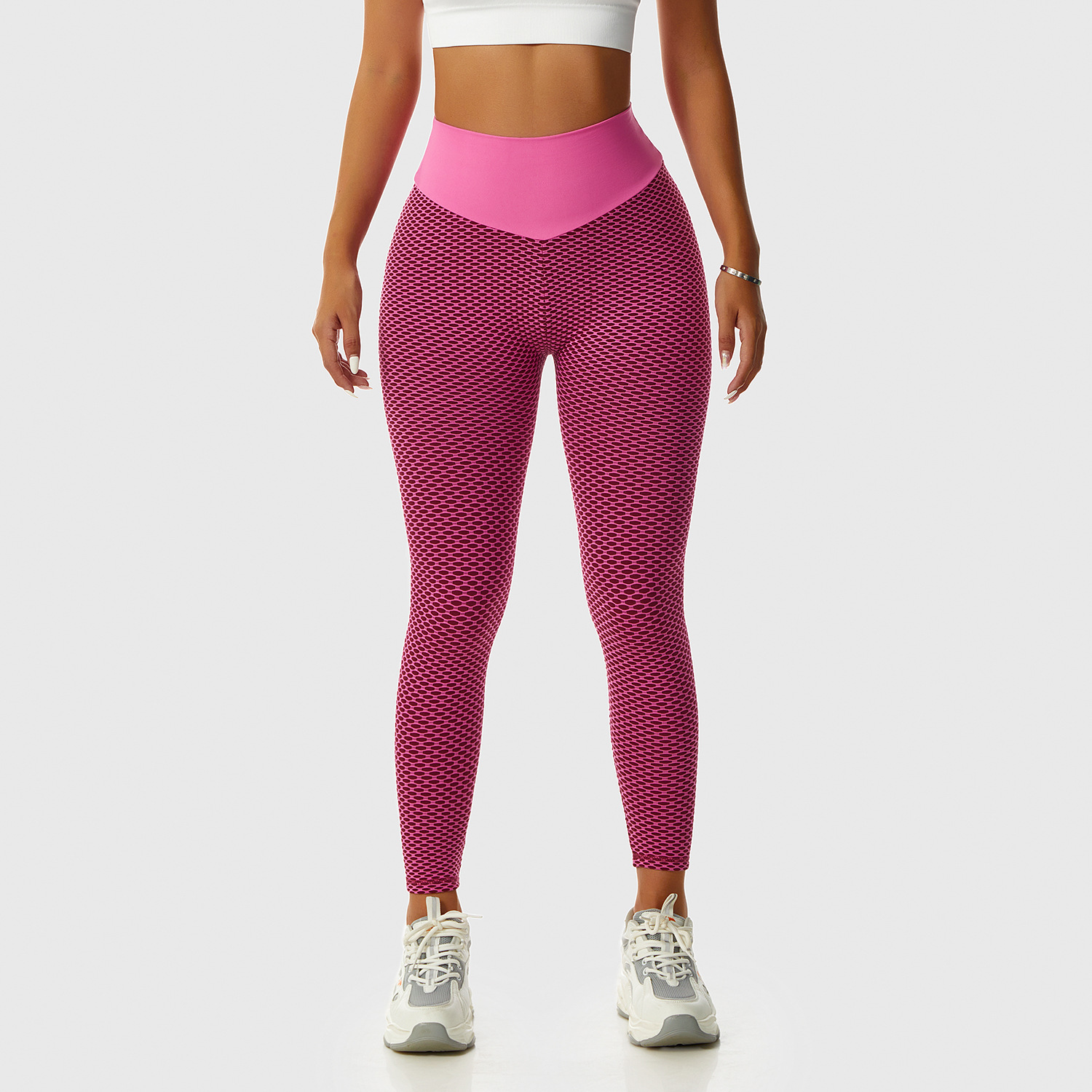 Legging de yoga jacquard de talle alto sin costuras