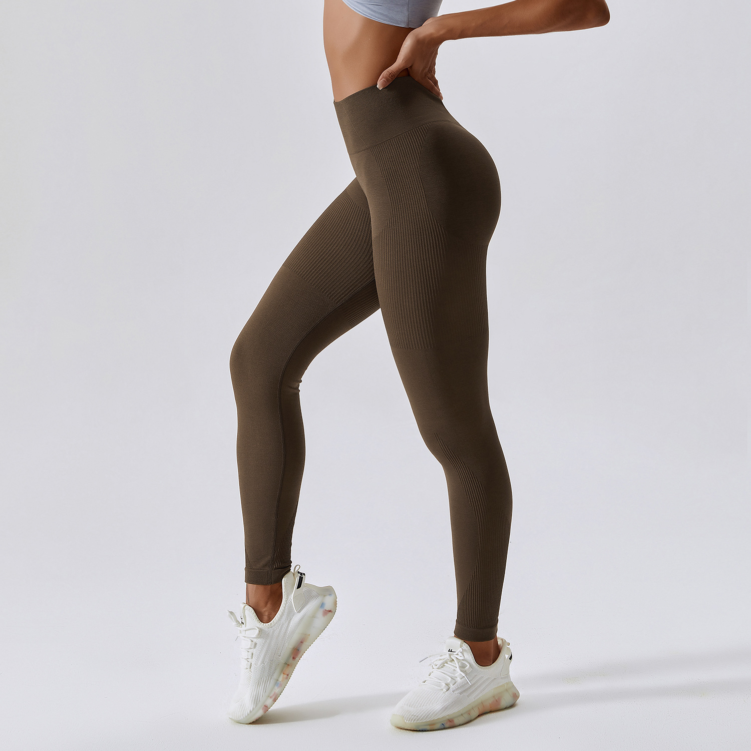 Legging deportivo de yoga rosa sin costuras