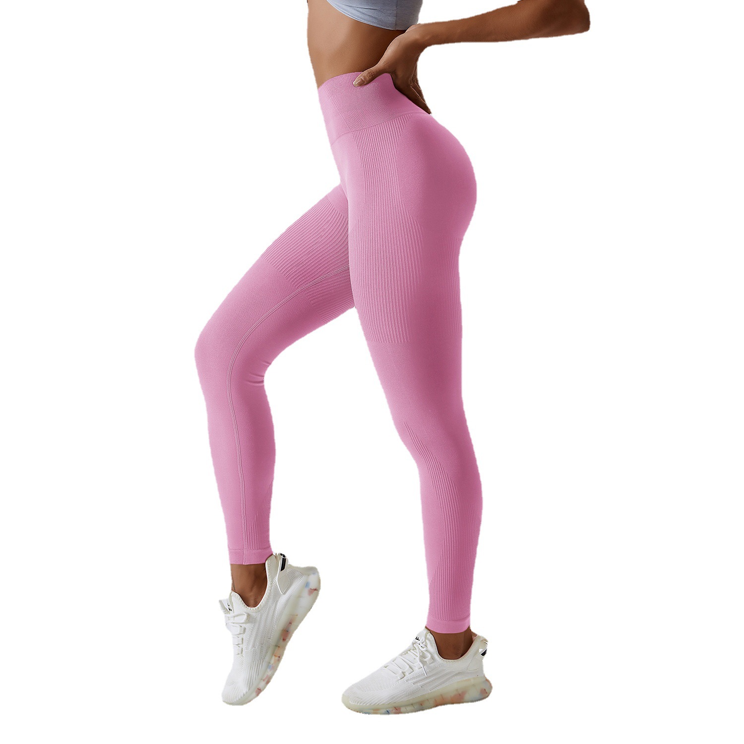 Legging deportivo de yoga rosa sin costuras