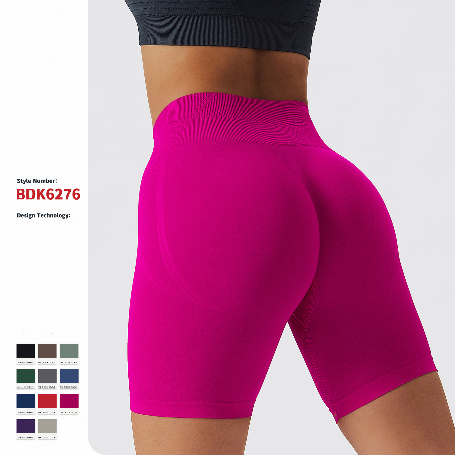 Shorts ciclistas de cintura alta y tecnología sin costuras