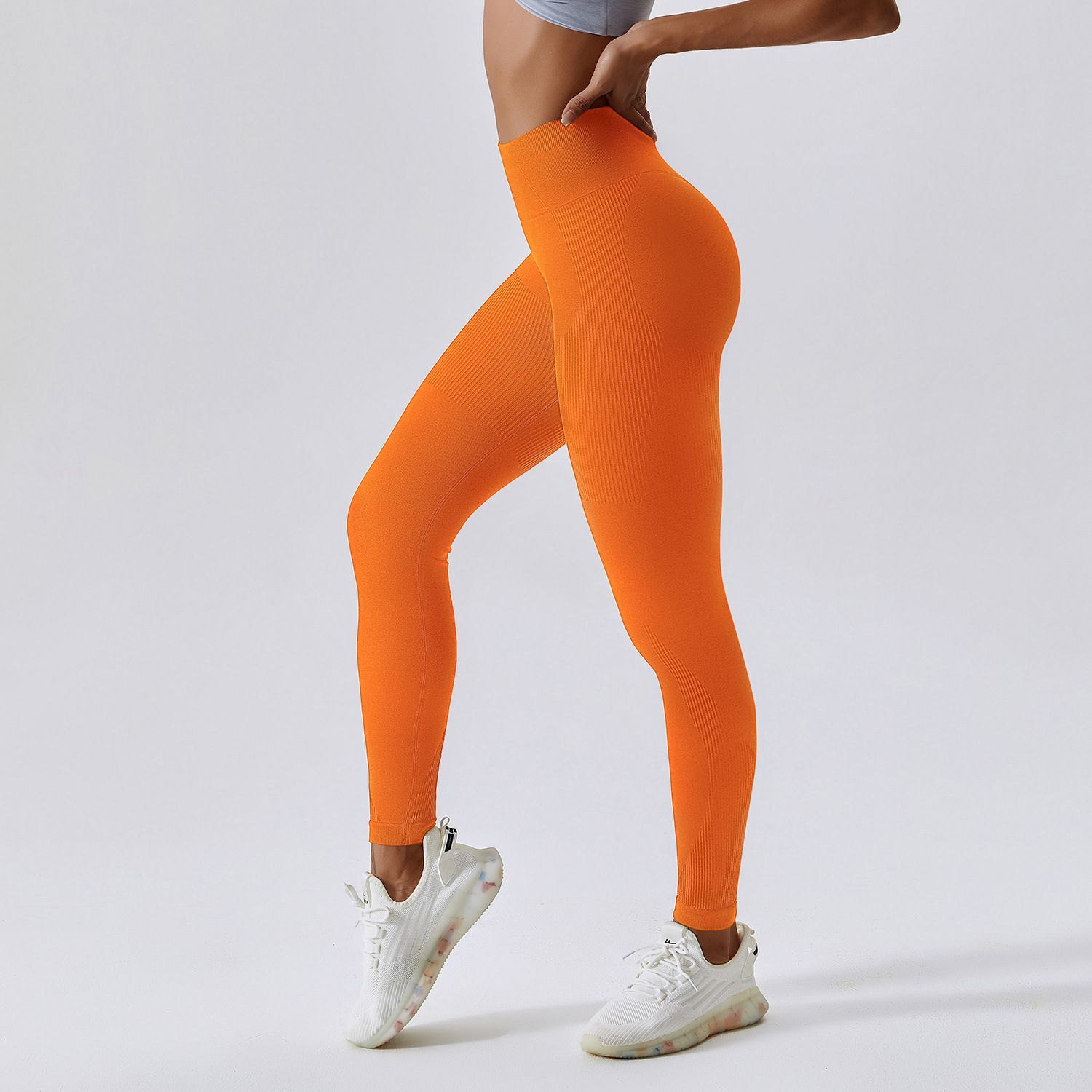 Legging deportivo de yoga rosa sin costuras