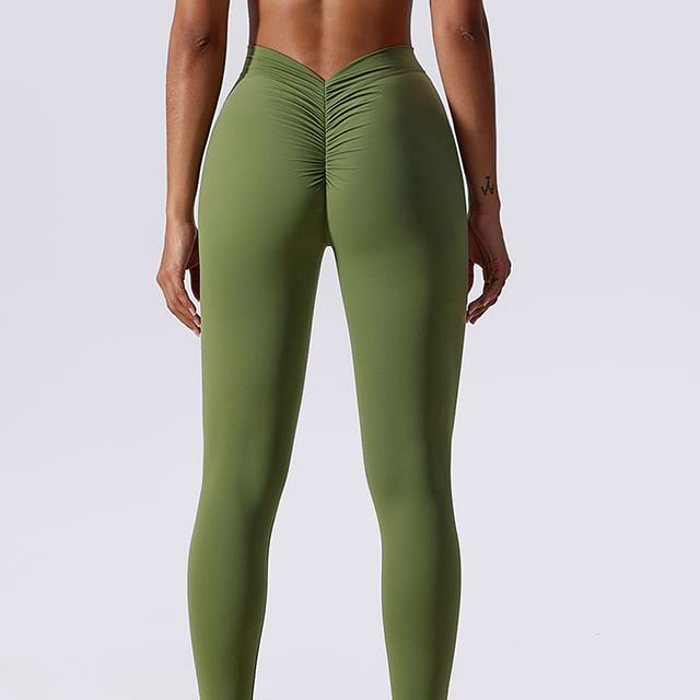 Pantalones de yoga sin costuras de cintura alta