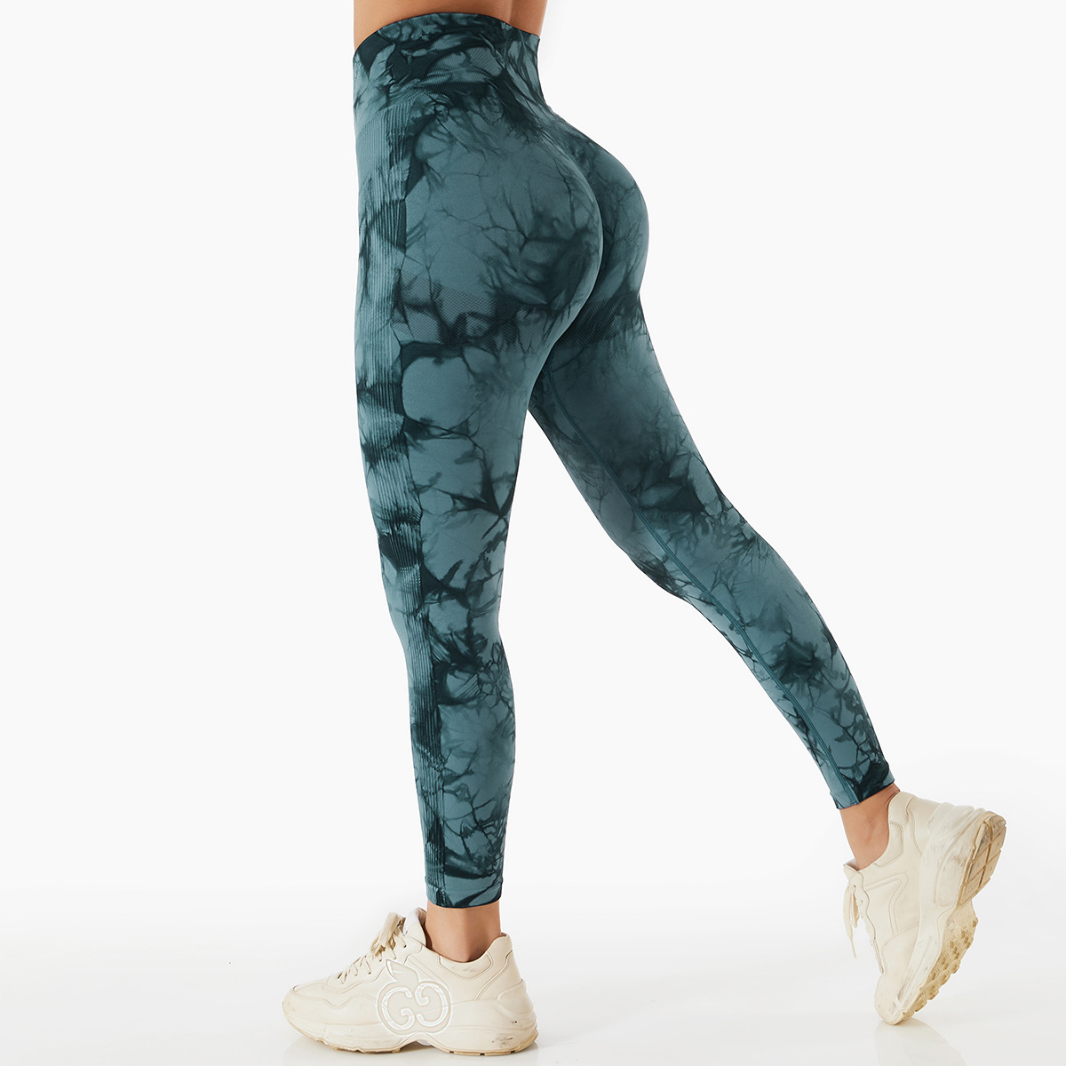 Legging de cintura alta con efecto tie-dye sin costuras