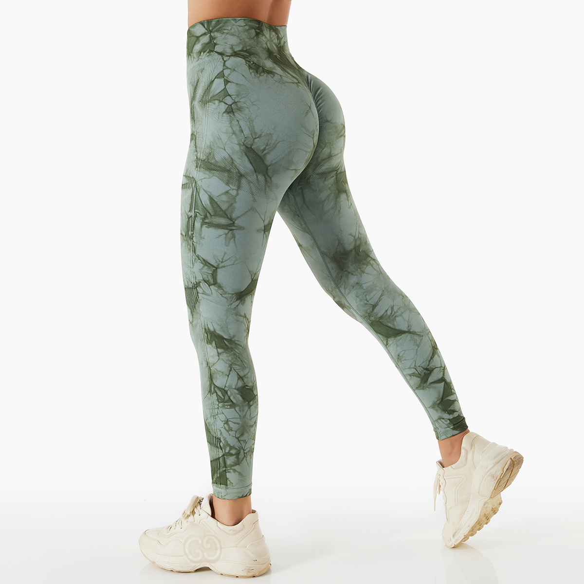 Legging de cintura alta con efecto tie-dye sin costuras