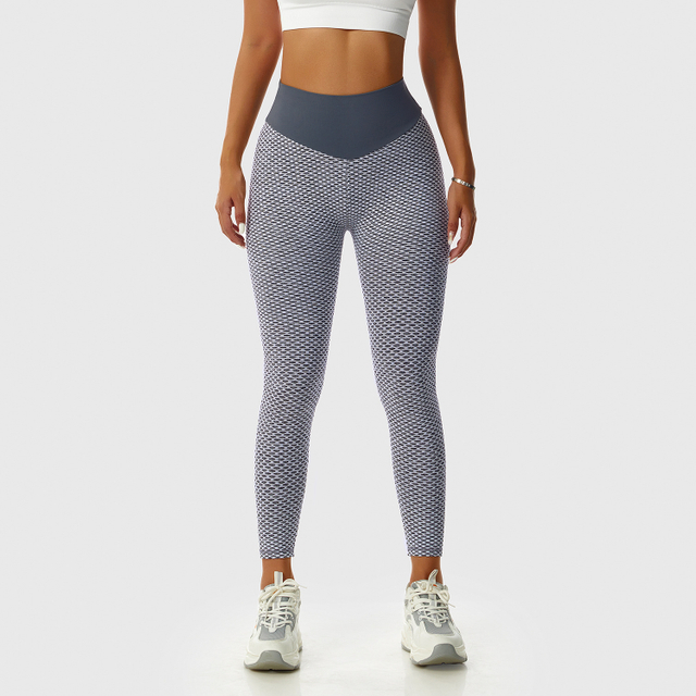 Legging de yoga jacquard de talle alto sin costuras